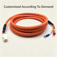 Câble d'alimentation servo OEM DC-03-810 sur mesure, orange, avec communication série RS232, connecteur blanc et bornes à sertir annulaires