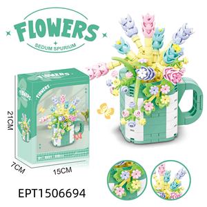 6 शैलियों बच्चों की मिनी दीदी बिल्डिंग ब्लॉक सेट फूलों के पौधे डेस्कटॉप सजावटी फूल ब्लॉक मॉडल निर्माण खिलौने रंग बॉक्स - Product Image 6