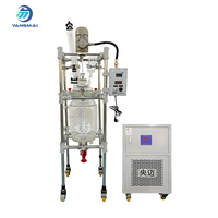 Réacteur en verre double antidéflagrant à l'échelle de laboratoire, cuve de réaction, récipient sous pression pour réactions organiques et distillations