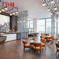 Ensemble de meubles de restaurant d'hôtel de luxe, design personnalisé IDM, table à manger moderne en bois massif 4 places, écologique