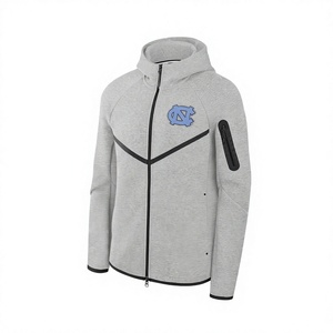 Veste à capuche zippée intégrale unisexe en polyester respirant et coupe-vent, imprimé gris, pour les fans des Tar Heels, taille adulte, idéale pour l'hiver - Product Image 1