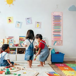 Organizador de pared plegable de tela con 32 bolsillos para lápices, almacenamiento para aulas y oficinas, para colocar detrás de puertas o en paredes - Product Image 2