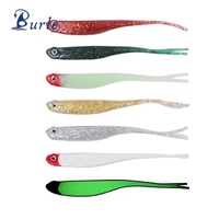 4 pièces/sac 13cm/3.5g fourche souple queue Shad leurre pour la pêche Silicone appât Forktail doux poisson yeux mer BassPVC plastique