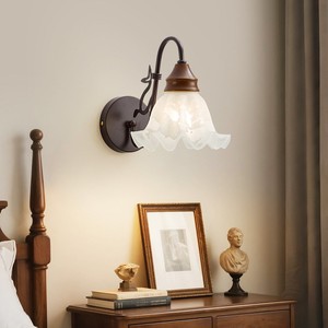 Lampe murale florale de style américain, Source de lumière Led E14, commande par interrupteur, pour couloir, salon, chambre à coucher - Product Image 3