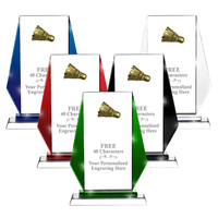 Plaque en verre cristal Noble avec différentes options de couleur Sports en gros Logo personnalisé Prix du trophée de golf de baseball