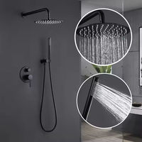 Système de douche mural moderne en laiton avec finition en acier inoxydable, ensemble de douche de luxe à effet pluie, douchette à main thermostatique
