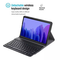 Casing ponsel kulit PU dengan Keyboard, casing penutup pelindung Tablet bahan kulit PU, casing Keyboard untuk ponsel Samsung Galaxy Tab S7 S8 Plus S7FE