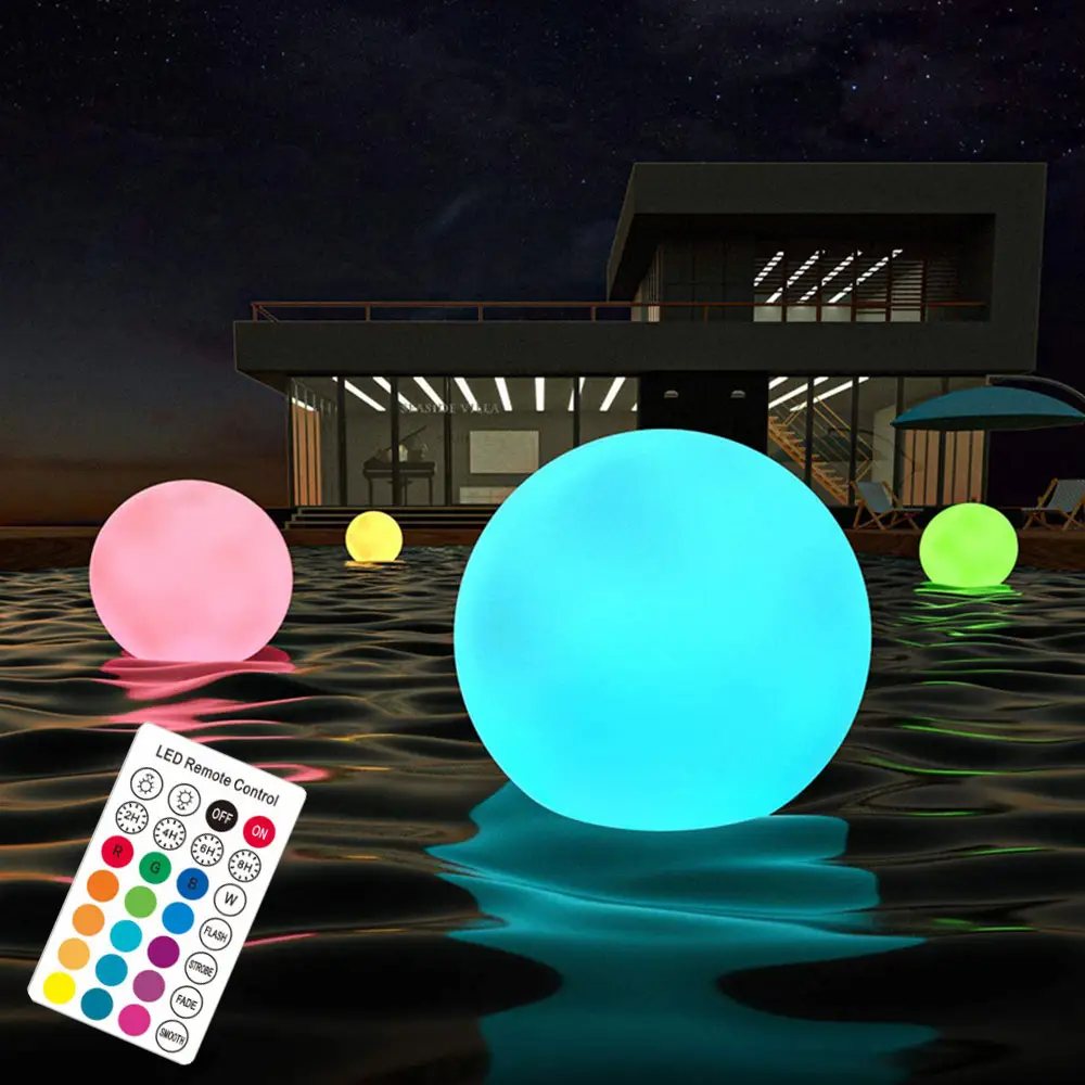 Светодиодная плавающая шаровая лампа, аксессуары для подводного освещения, IP68 Водонепроницаемые светодиодные фонари для бассейна на солнечной батарее, RGB Освещение для бассейна, 3 года