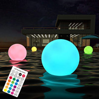Aksesori Lampu Bola Apung LED Lampu Bawah Air RGB IP68 Lampu Kolam Tahan Air LED Solar