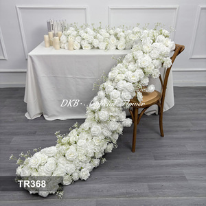Camino de Mesa Floral Artificial Blanco al por Mayor para Bodas, Caminos de Mesa Florales para Decoración de Eventos - Product Image 2