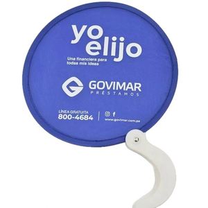 Customized LOGO Printed Collapsible Mini Hand Fans Wedding Round Nylon Folding Handheld Fan With Pouch - Product Image 6