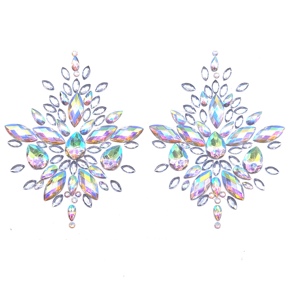 Shimmer ing Gem Wieder verwendbare Strass-BH-Aufkleber Crystal Breast <span class=keywords><strong>Nipple</strong></span> <span class=keywords><strong>Pasties</strong></span> Covers Bling Adhesive Boob <span class=keywords><strong>Pasties</strong></span> für sexy Damen - Product Image 2