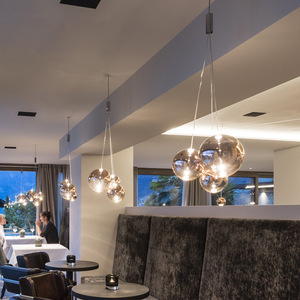 Multi Head Bubble Chandelier Round Glass Pendant <b>Light</b> For Living Room And <b>Dining</b> Room Modern Style Decorative Lighting Fixture - Product Image 3