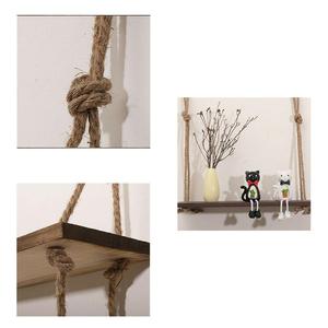 JUNJI Wall Decor Rope <strong>Shelf</strong> Knick Knack <strong>Shelf</strong> <strong>Rustic</strong> Home Decor Home <strong>Wooden</strong> Wall Mounted <strong>Shelf</strong> - Product Image 4