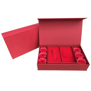 Factory Red Jewelry <b>Box</b> With Eternal Rose Flower Multi Slot <b>Ring</b> Necklace Bracelet Gift Packaging <b>Box</b> For <b>Proposal</b> Anniversary - Product Image 5