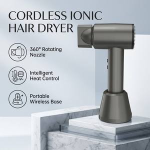 Sèche-cheveux sans fil avec base de charge - Sèche-cheveux ionique portable sans fil à température constante, outil de coiffage de voyage et de salon - Product Image 1