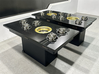 Table Commerciale en Marbre pour Hot Pot et Barbecue avec Chauffage par Induction, Grill Coréen Sans Fumée et Hot Pot Individuel pour Restaurant
