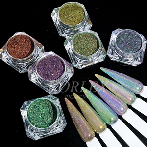 9色カメレオンホログラフィックパウダーピーコックホログラフィックミラークロームピグメントグリッターパウダーネイルアートメイク水彩 - Product Image 3