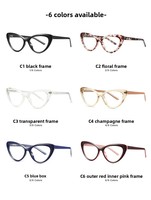 Nouvelles montures de lunettes tendance, best-seller, montures œil-de-chat noires en TR90 à monture complète, verres neutres, protection anti-lumière bleue, à pois