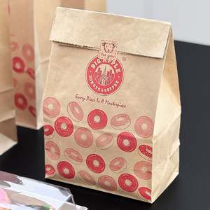 Bolsas de Papel Kraft Cuadradas Ecológicas y Resistentes a la Grasa para Empacar Sándwiches, Donuts y Galletas - Product Image 2