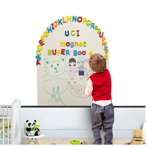 Pizarra Blanca Infantil con Adhesivo Magnético Removible de Fieltro, Pizarra/Tablero de Tiza 950x750mm, Certificación EN71 - Product Image 1