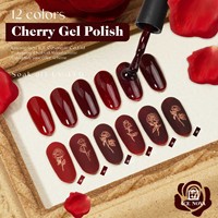 ICE NOVA Vernis Gel Cerise Foncé OEM ODM Personnalisé 6 Couleurs Rouge Cerise Vernis Gel UV pour Ongles Étiquette Privée Logo Gel Couleur
