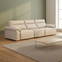Sofá Cama Eléctrico con Control Remoto, Plegable, de Cuero Genuino, en Forma de L, Moderno, de 2 Plazas, Ahorra Espacio, Mueble para Sala de Estar o Apartamento