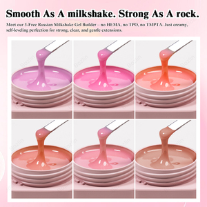 BOZLIN Gel Constructor de Uñas Milkshake Ruso de 24 Colores, Sin HEMA, TPO, TMPTA, Gel de Extensión de Uñas Personalizado 5 en 1 en Tarro - Product Image 3