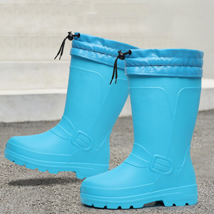 Bottes <span class=keywords><strong>de</strong></span> <span class=keywords><strong>pluie</strong></span> unisexes en EVA avec manchette réglable en PU et cordon <span class=keywords><strong>de</strong></span> serrage légères et imperméables pour toutes les saisons Bottes Wellington - Product Image 3