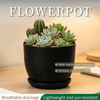 Jardinières d'intérieur modernes en plastique durable de 3,9 pouces, ensemble décoratif pour la maison et le jardin avec trou de drainage, pots de fleurs