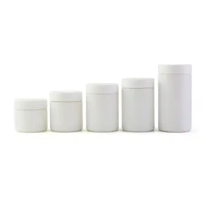 4Oz 3Oz 2Oz Massief/Paonting Matte Witte Ronde Vorm Glazen Container Witte Glazen Pot Met Luchtdichte Witte Dop