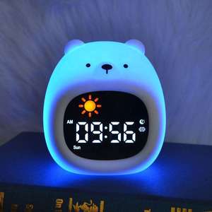 <span class=keywords><strong>Reloj</strong></span> Inteligente Compatible <span class=keywords><strong>con</strong></span> <span class=keywords><strong>Alexa</strong></span>, <span class=keywords><strong>Reloj</strong></span> <span class=keywords><strong>Digital</strong></span> de Silicona <span class=keywords><strong>con</strong></span> Luz Nocturna, Cambio de Color, Relojes Modernos para Dormitorio Infantil - Product Image 6