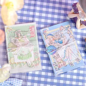 Mr. paper-set de tarjetas de felicitación para niños, Set de 2 tarjetas de felicitación de la serie anime girl, decoración kawaii, tarjetas de álbum de recortes