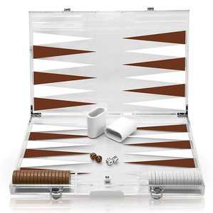 Juego de dados de retrogammon Lucite para la <span class=keywords><strong>familia</strong></span>, Juego de piezas de avión de plexiglás, juego de Backgammon magnético, función de diversión familiar - Product Image 3