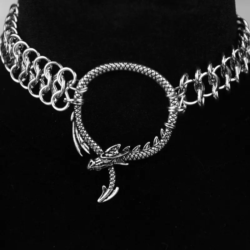 Mitologia Vintage strega drago serpente collana pendente gotico pagana girocollo gioielli Wiccan