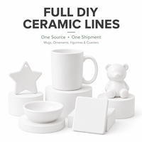 Tasses à café vierges en céramique personnalisables pour le bricolage, vente en gros, avec stylos de peinture et pinceaux pour écoles, studios, fournisseurs et usines