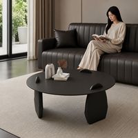 Minimalistischer Runder Couchtisch aus Mattglas mit Kreativem Gestell, Hochwertiger Kleiner Wohnungs-Couchtisch