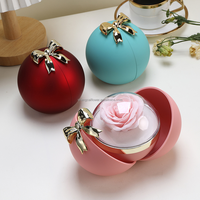 Roses préservées boîte-cadeau papillon rond préservé fleur boîte-cadeau bague de fiançailles boucles d'oreilles bijoux Rose cadeau pour les filles