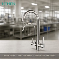 Robinet de cuisine professionnel OEM style hôtelier à double poignée, monotrou, avec filtre purificateur d'eau anti-plomb