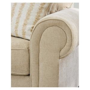 Sofá de 3 Plazas de Diseño Nórdico Tradicional con Estructura de Madera, Tapizado en Lino Beige, Brazos Enrollados y Cojines Suaves para Hoteles - Product Image 5