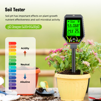 Yago Digital Soil pH & Fertility Meter Multi-Parameter Pengukur Kelembaban Tanah, Suhu, Cahaya Matahari & Kelembapan untuk Kebun, Rumput, Kebun Buah