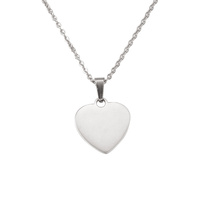 Vente chaude couple copines pendentif collier mode miroir coeur de pêche en acier inoxydable peut être collier gravé au laser
