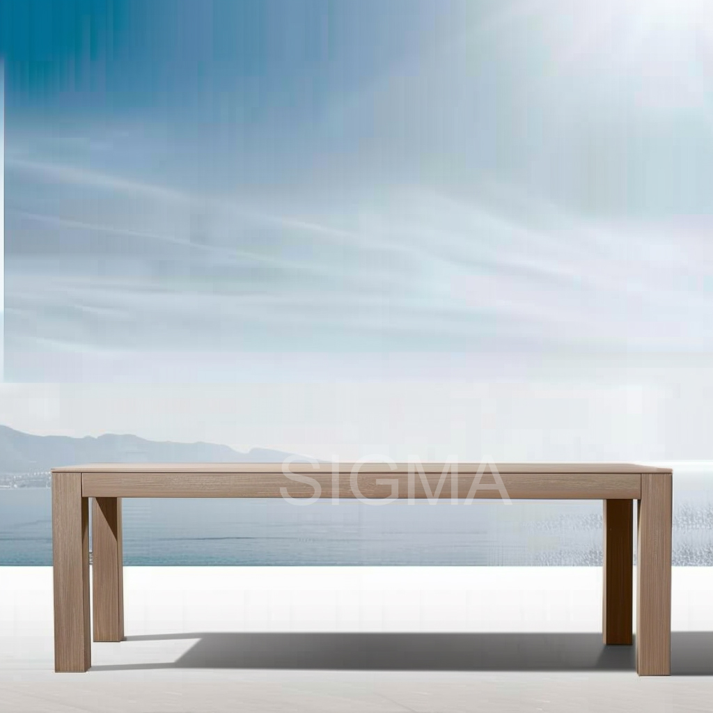2024 Wholesale Factory Supply Garden Dining Room Wooden Modern Shape Solid Teak Dinner Table