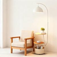 Lampadaire sur mesure avec table d'appoint, logo couleur OEM, éclairage décoratif multi-scènes pour la maison