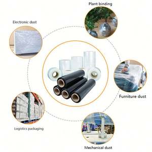 Prix raisonnable 50cm 30cm de large palette Film étirable étanche à l'humidité alimentaire ustensiles de cuisine emballage 300m Logo personnalisé produits ménagers - Product Image 5