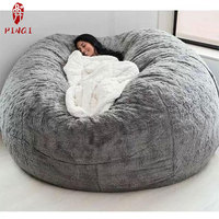 Promotion Fauteuil pouf inclinable en tissu EPP, grand canapé-lit rond, grand canapé, fauteuils poufs géants