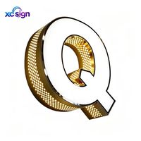 Enseigne 3D LED en acrylique personnalisée rétroéclairée, transformateur, canal en acier inoxydable, identification métallique pour bâtiments commerciaux et bureaux