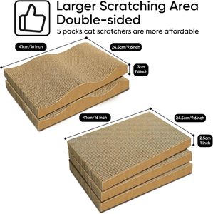 Sustainable Reversible Corrugated Paper and Sisal Cat <b>Scratch</b> <b>Pad</b> Cat Scratcher Toy Packaged in Box Eco-Friendly Pet Toys - Product Image 6
