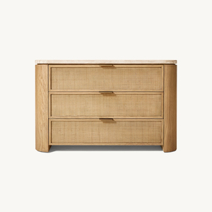 Trang Trại Phong Cách Sang Trọng Mây Gỗ <span class=keywords><strong>End</strong></span> <span class=keywords><strong>Side</strong></span> Bàn Cạnh Giường Ngủ Phòng Ngủ Đầu Giường Với 3 Lưu Trữ Ngăn Kéo - Product Image 1