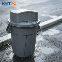 Grands fûts de stockage empilables en plastique HDPE avec couvercles et poignées pour l'élimination des déchets en extérieur